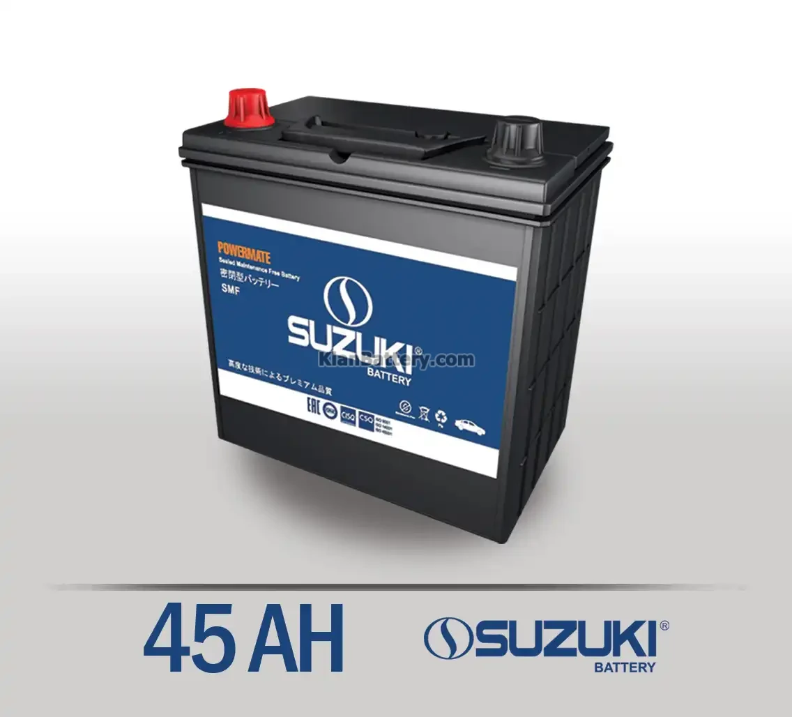 باتری 45 آمپر سوزوکی 1 باتری سوزوکی- 45 آمپر- قالب B24