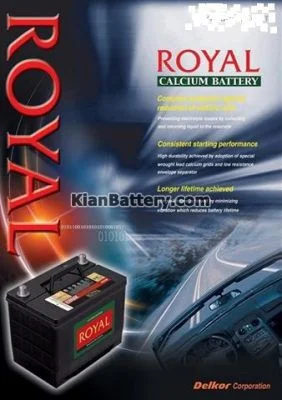 باتری رویال محصول کارخانه دلکور 6 گارانتی باتری رویال دلکور