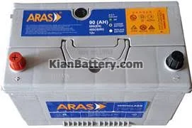 باتری برند ارس Aras Battery 6 مشخصات نوشته شده روی باطری ارس