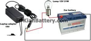 روش های مختلف شارژ باتری ماشین + فیلم آموزشی 3 شارژ باطری ماشین با آداپتور لپ تاپ