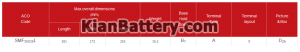 60 آمپر معکوس تینو 300x52 باتری Tav2 محصول شرکت اشجع باتری