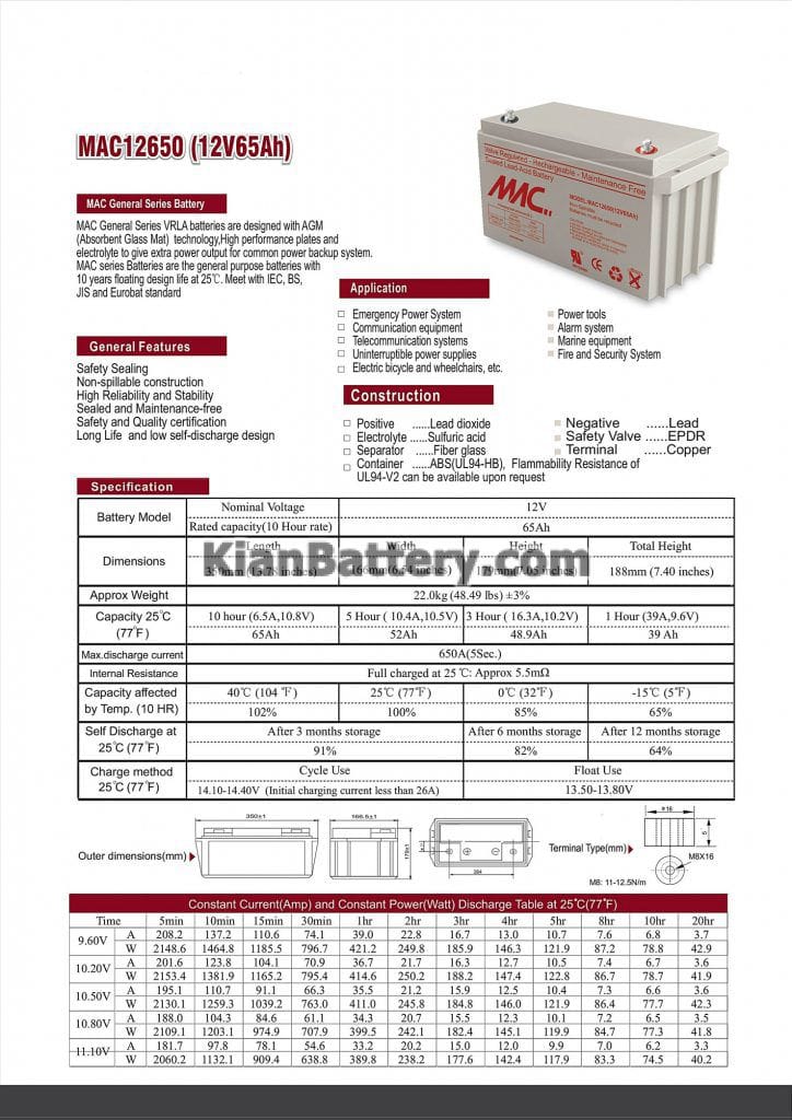 12V 65AH sild acid faratel 724x1024 باتری 65 آمپر ساعت یو پی اس فاراتل