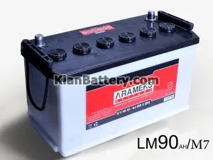 باتری آرامکس ساخت نیرو گستر تابان 3 باتری اسیدی آرامکس 90 آمپر