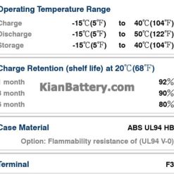 مشخصات باتری 30 آمپر ساعت یو پی اس لانگ