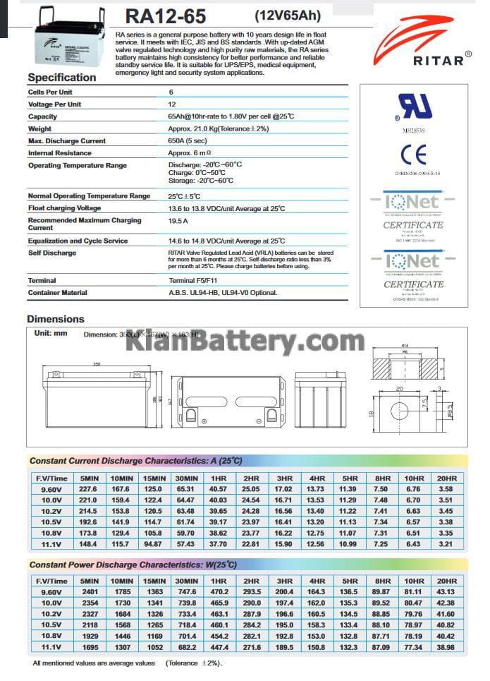 ritar ups battery 65 catalog باتری 60 آمپر ساعت یو پی اس ریتار