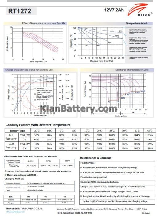 مشخصات باتری 7.2 آمپر ساعت یو پی اس ریتار