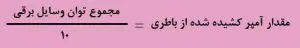 فرمول مقدار آمپر کشیده شده از وسایل برقی