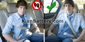 Seat Belt Wrong Versus Right 300x148 معرفی انواع کمربند ایمنی خودرو