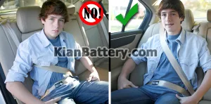 معرفی انواع کمربند ایمنی خودرو 9 روش اشتباه بستن کمربند ایمنی از زیر بغل