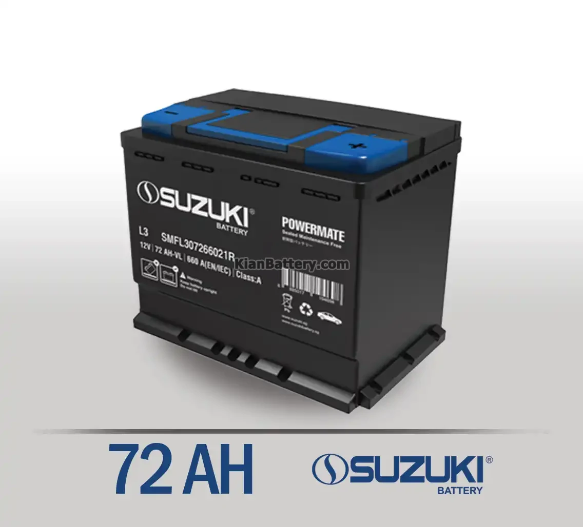باتری 72 آمپر سوزوکی 1 باتری سوزوکی- 72 آمپر- قالب L3