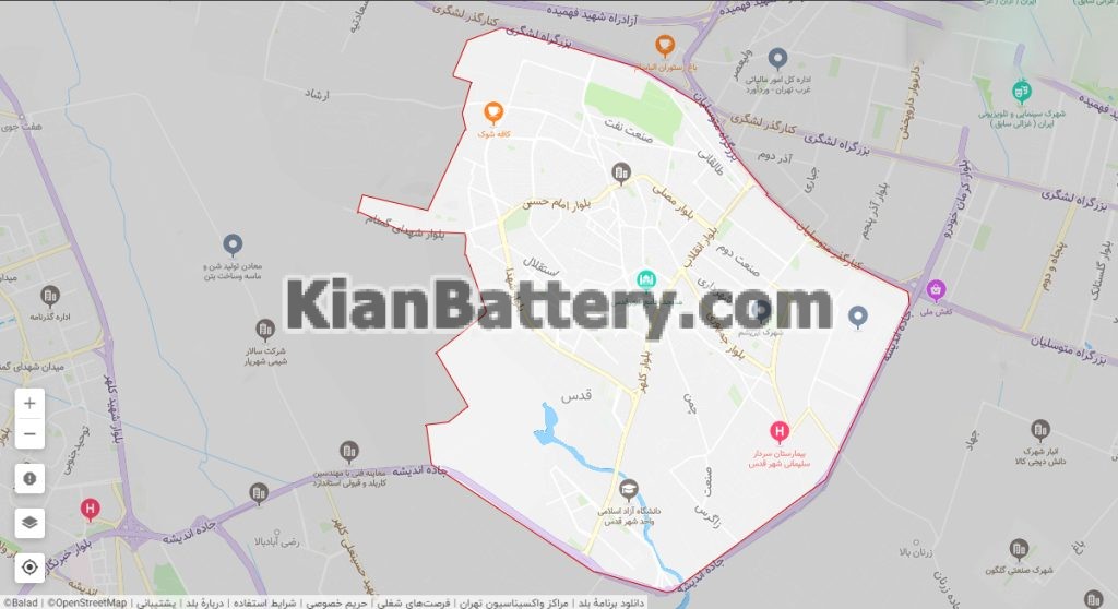 نقشه شهر قدس 1024x558 امداد باتری شهر قدس (قلعه حسن خان)