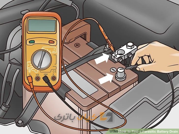Attach the multimeter to the negative battery cable برق دزدی ماشین و روش های برطرف کردن آن