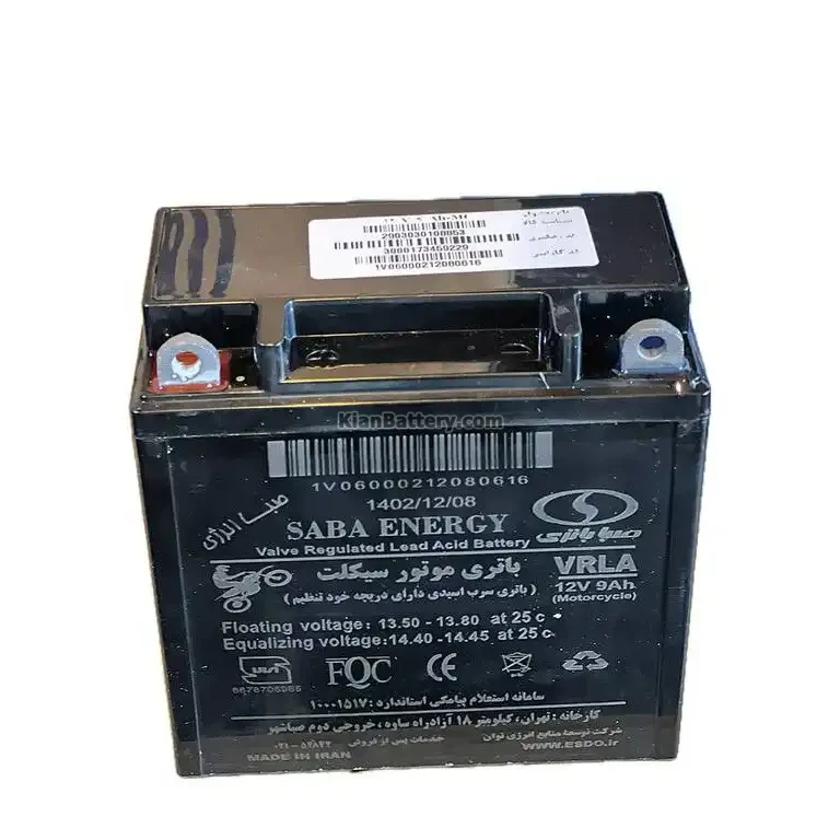 باتری 9 آمپر موتور سیکلت صبا باتری 3 باتری 9 آمپر موتور سیکلت صبا باتری - Image 3