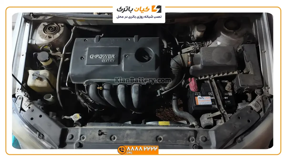 باتری مناسب خودروهای جیلی 4 تعویض و نصب باتری جیلی امگراند 1