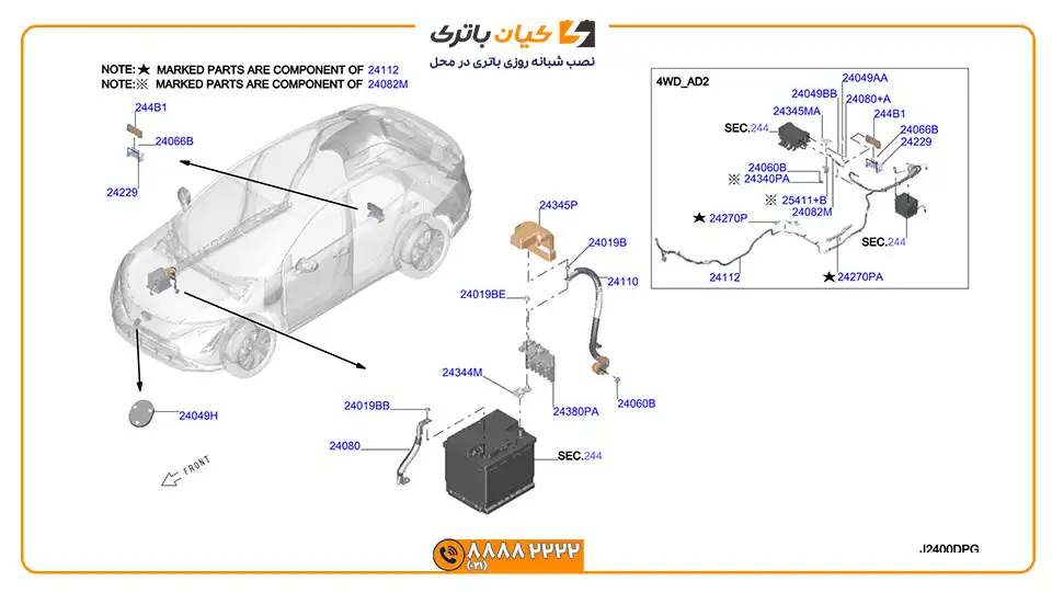 باتری نیسان کیکس 2023 هیبرید