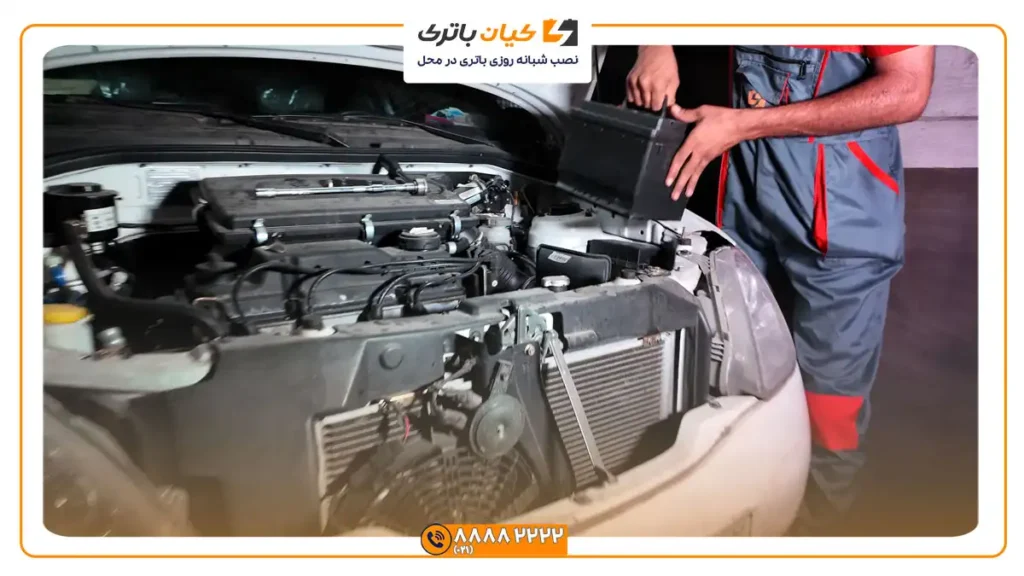 نصب باتری تیبا در محل