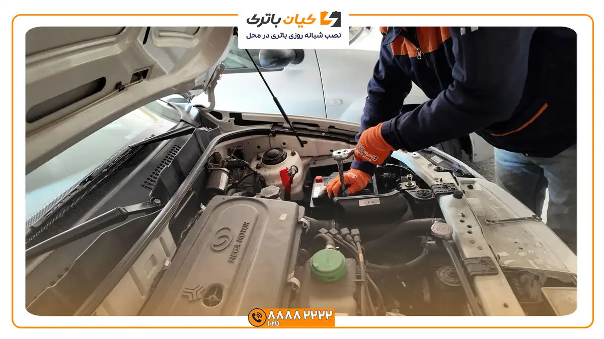 باتری مناسب خودروهای سایپا 5 نصب باتری بر روی خودرو کوییک