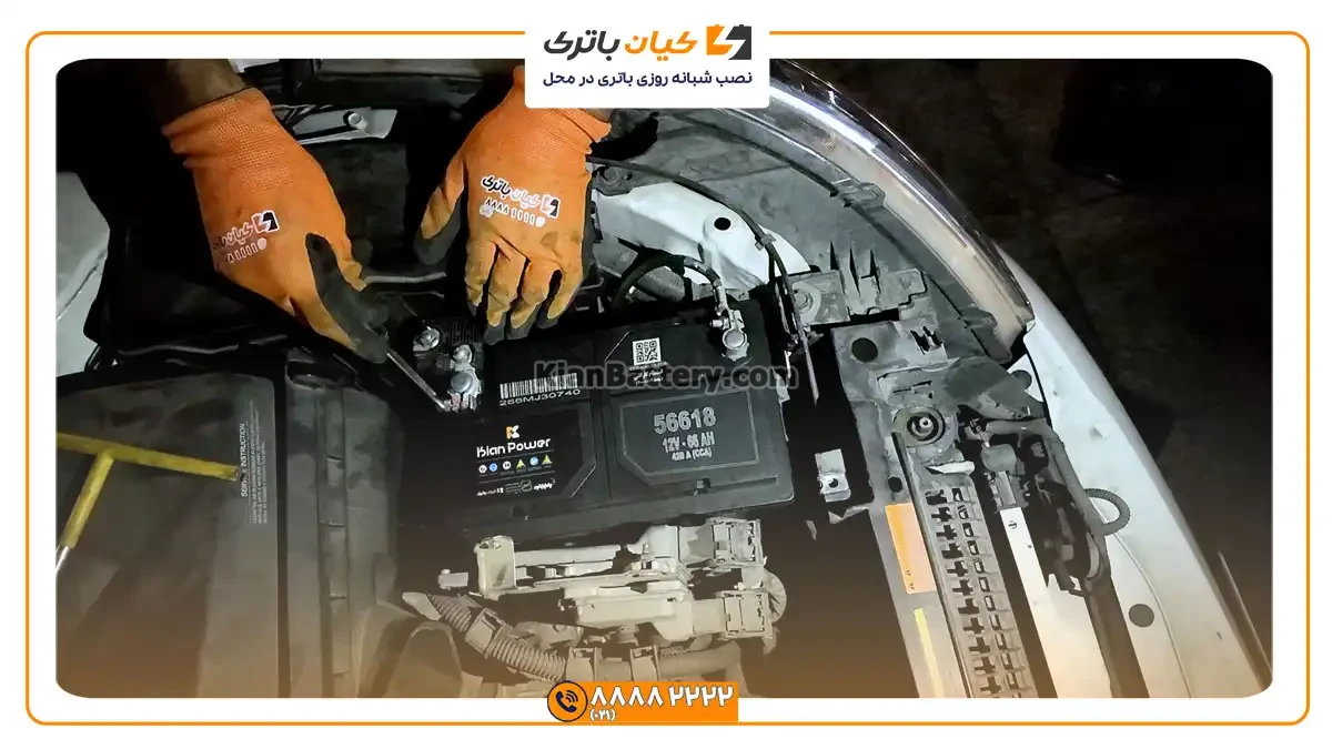باتری مناسب خودروهای نیسان 4 نصب باتری کیان پاور بر روی نیسان تیانا