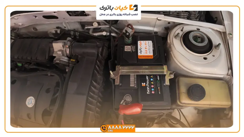 نصب باتری کیان پاور بر روی پژو پارس