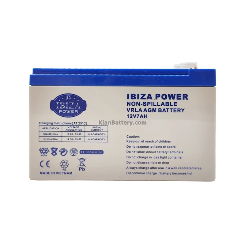 باتری 7 آمپر موتورسیکلت ایبیزا 4 پاور باتری 7 آمپر 1
