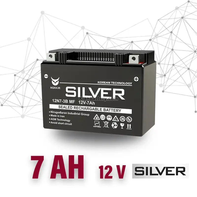 باتری 7 آمپر موتور سیکلت سیلور 1 باتری 7 آمپر موتور سیکلت- برند سیلور